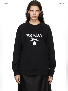Authentic Prada Black Logo Sweatshirt size M